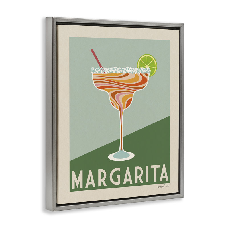  Art rétro sur toile margarita tourbillonnant par Danhui Nai, H 21 po x l 17 po, Cadre flottant gris lustré