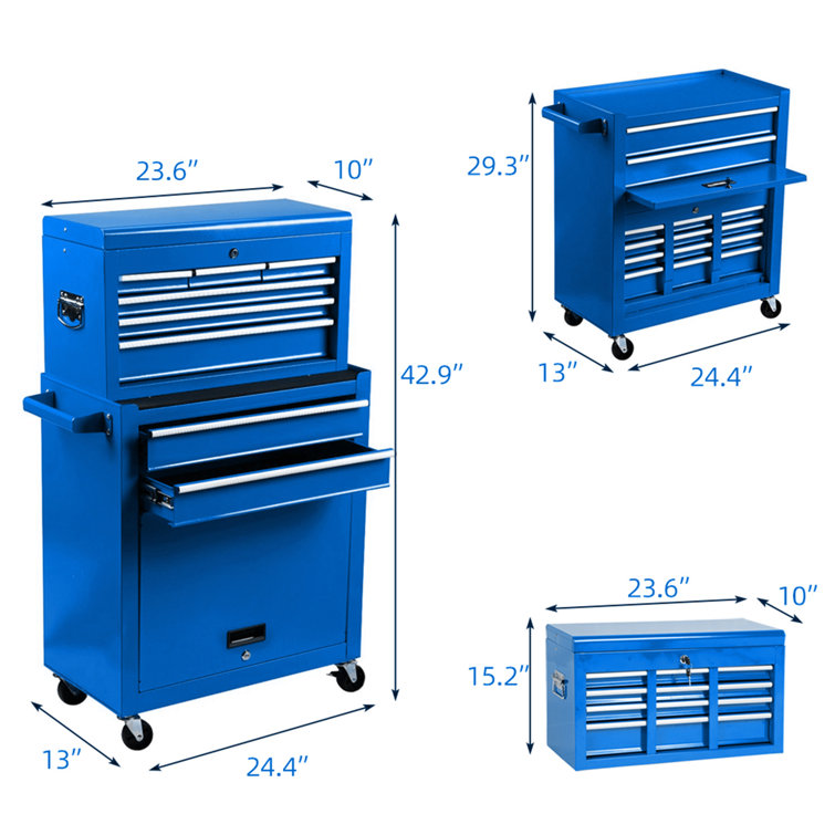 Stalwart Storage Organizer Tool Box - Clear Top Plastic Organizers for  Parts, Crafts, and Hardware