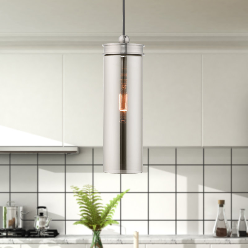 Spirgel 1 - Light Single Pendant, Brushed Nickel, Smoke