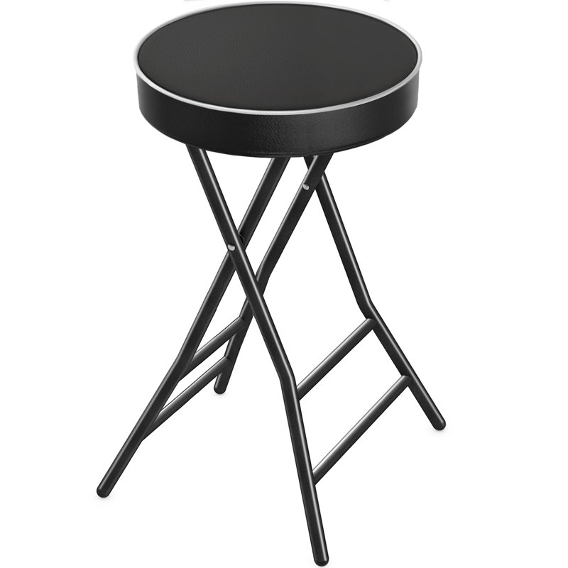 Ensemble de 2 tabourets pliants de 26 po avec siège rembourré - capacité de 400 lb, noir, 2