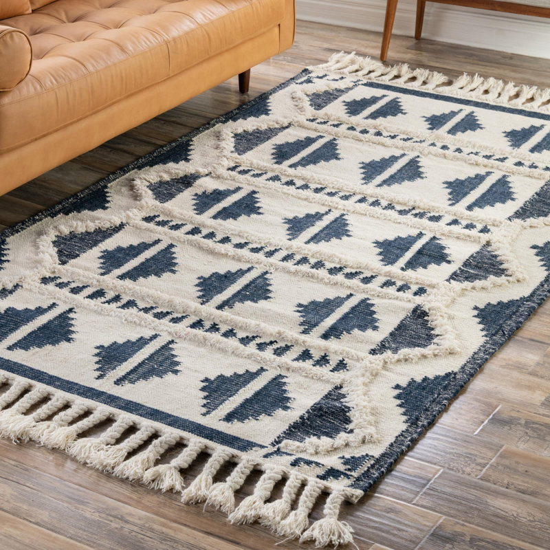 Annunciata Performance Wool Geometric Indoor Rug, Rectangle 5'1" x 8'