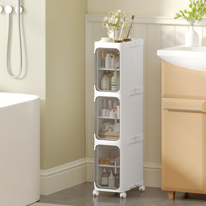 Plastic / Acrylic Bathroom Cabinet, White