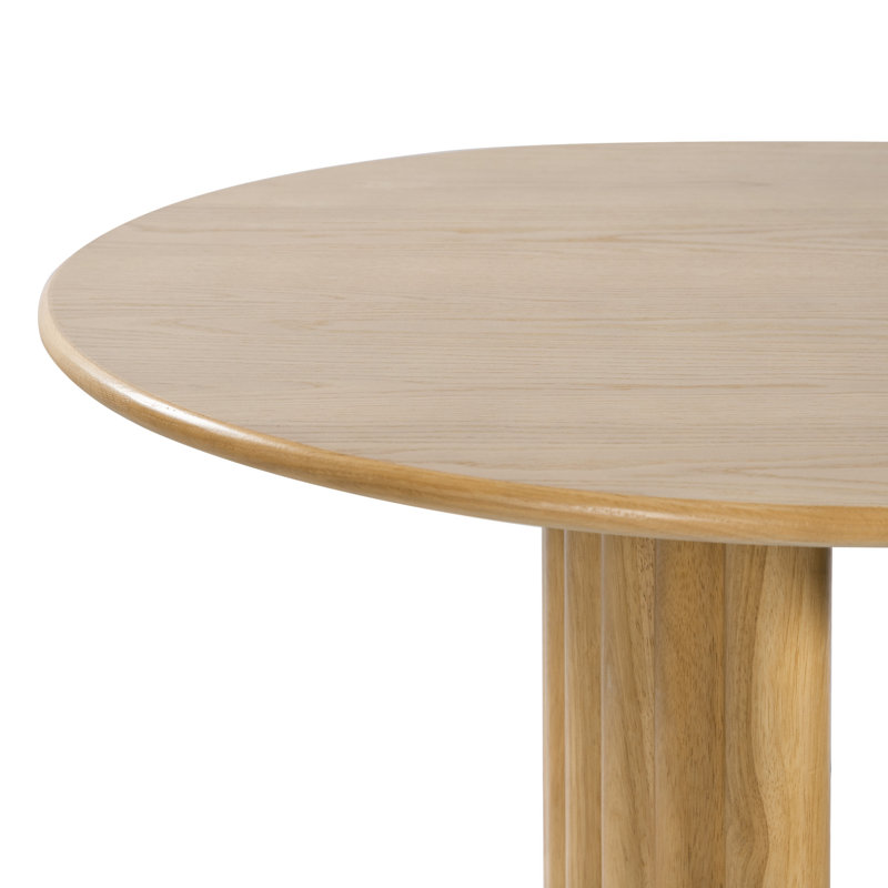 67" Double Pedestal Soild Wood Dining Table Oval Kitchen Table, Oak