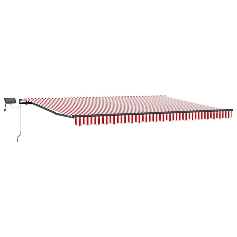 VidaXL 350cm D Retractable Patio Awning, 165cm H x 400cm W x 350cm D, Red/White, Striped