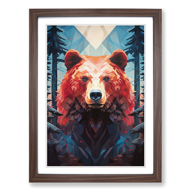 Single Picture Frame Print on Wood, Walnut Framed, 64cm H x 46cm W