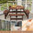 Round Tabletop Wood Picnic Table with Built-in Benches-746001690-746001689