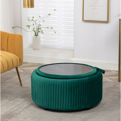 Savinien Upholstered Round Storage Ottoman