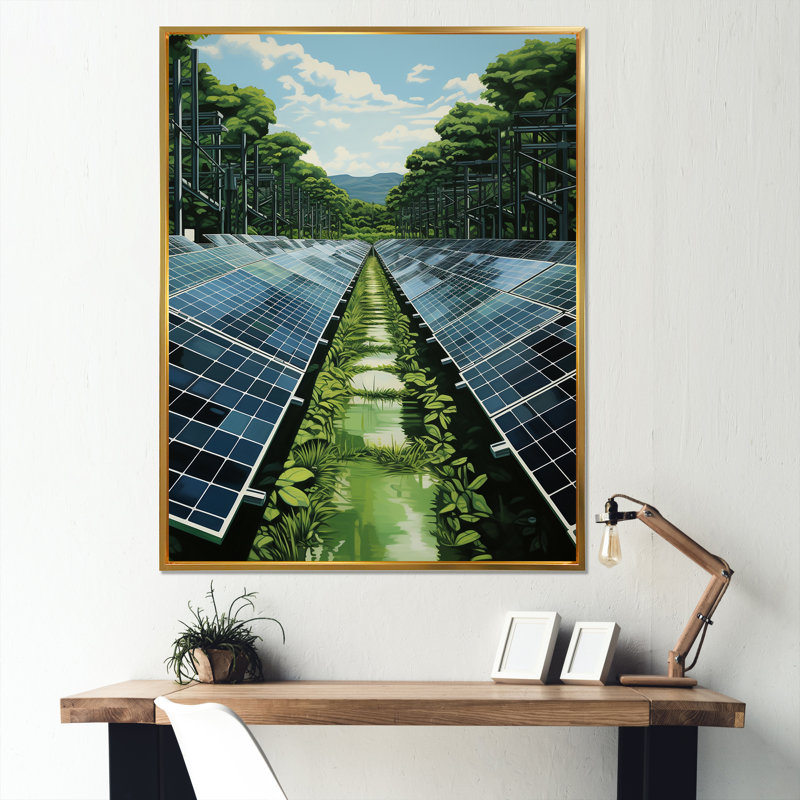 Panneaux solaires Green Solution Field I, H 40 po x l 30 po x P 1,5 po, Cadre flottant doré
