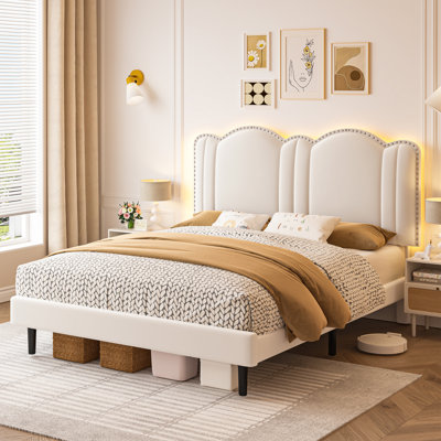 Bed Frame With Headboard, Bed Frame With Led Lights by Mercer41