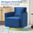 Velvet Upholstered Swivel Accent Chair with Cushion-1927299215