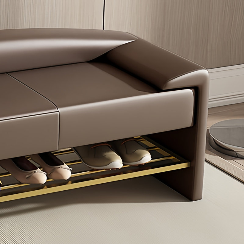 Banc de fin de lit Elegant Light Luxury, H 21,25 po x l 55,11 po x P 17,71 po, Café