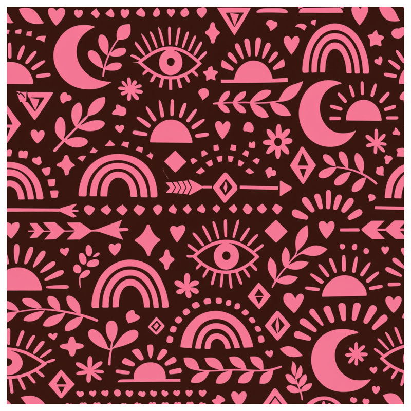 Pink Boho Motif Blankets, 50in W x 60in H
