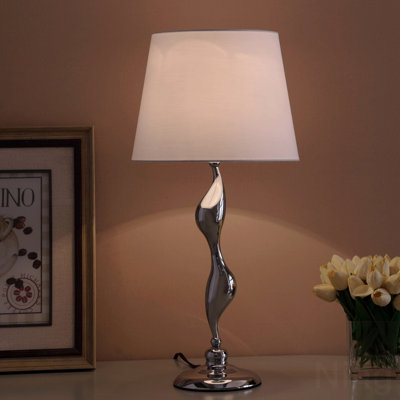 Table Lamp  - 24-Inch Erte Art Deco Silhouette Silver
