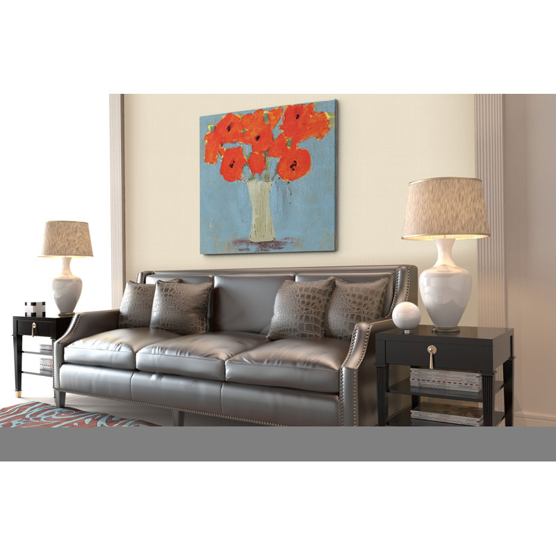 " Orange Poppy Impression II ", 10" H x 10" W x 1.5" D, Wrapped Canvas