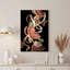 Toile rose sur fond noir, pamplemousse rose et tourbillon de lime-132733806