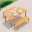 Table de salle à manger d'extérieur 63 "avec trou de parasol et plateau de table à lattes pour la cour