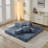Chenille Convertible Sofa Bed: Foldable Mattress Couch, Floor Lounge, Armrest Support-299494756