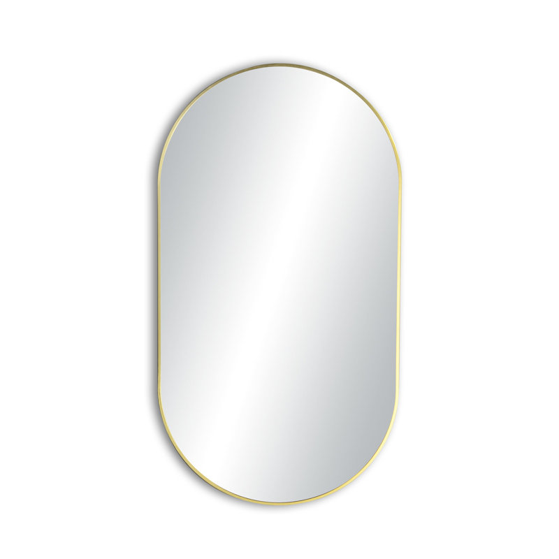 Miroir mural incassable Premium Premium, 44 po x 24 po, Or brossé