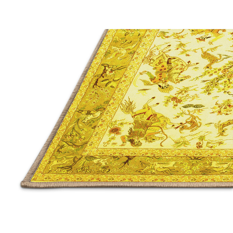 Washable Floral Indoor Rug, Rectangle 3' x 5'