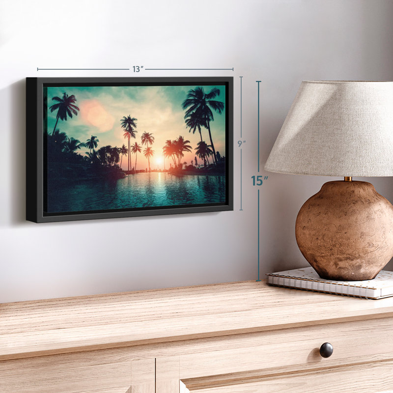 Soft Sunset Over Palm Trees Canvas Print, 9" H x 13" W
