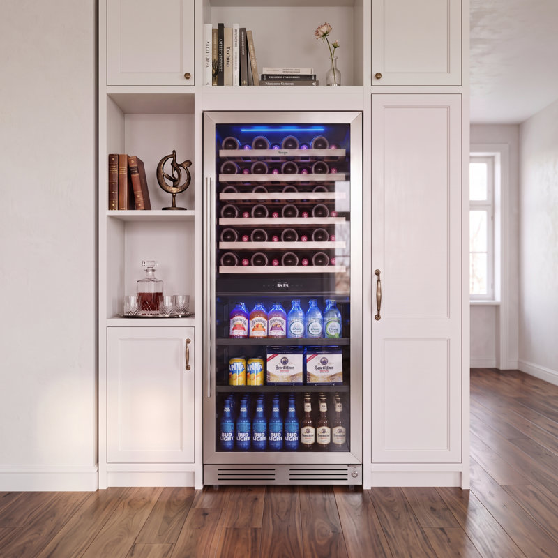 Yeego Dual Zone 23.4" 40 Bottles and 112 Cans Wine and Beverage Refrigerator Freestanding/Build-in Cooler, Right Handed