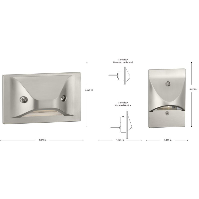 Brushed Nickel Dimmable LED Step Light with Gasketed Lens