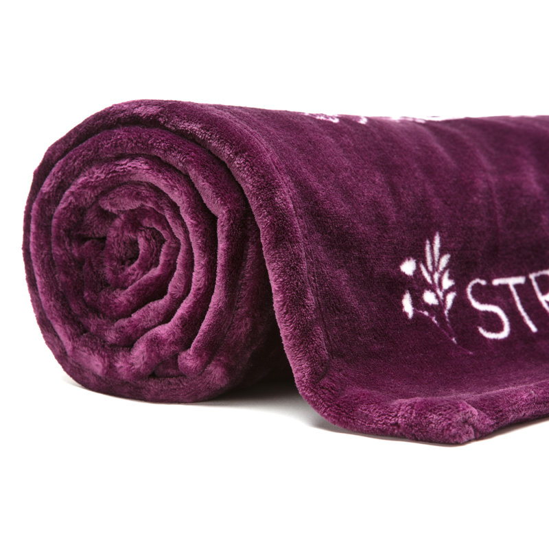 Chenille Velvety Texture Decorative Blanket, Aubergine