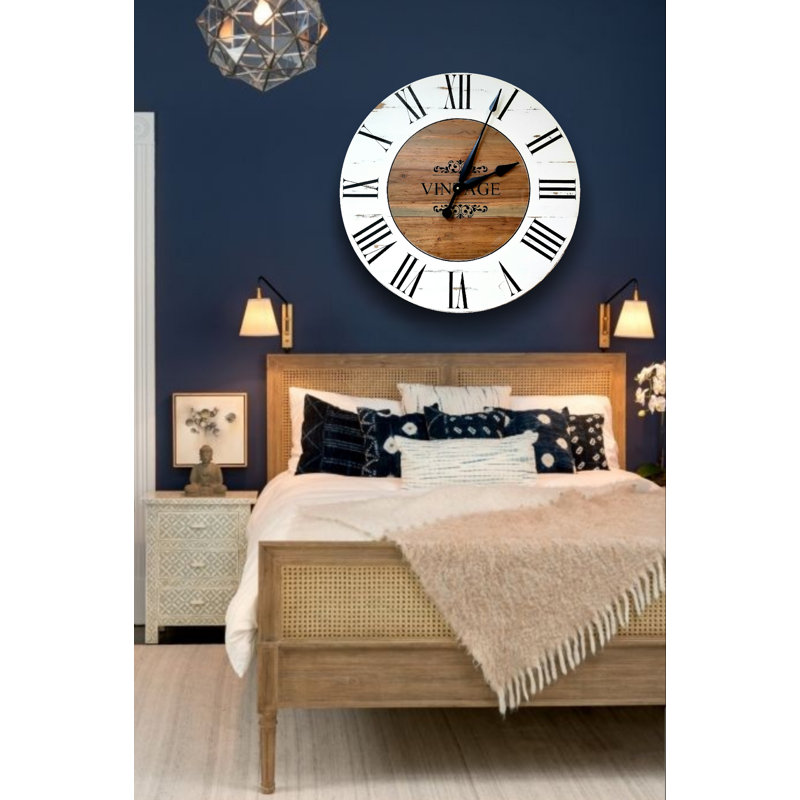 Horloge murale surdimensionnée campagne Brampt, H 24 po x l 24 po x P 1,5 po