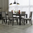 Ensemble de table de salle à manger rectangulaire 6 personnes avec chaises rembourrées Keniston