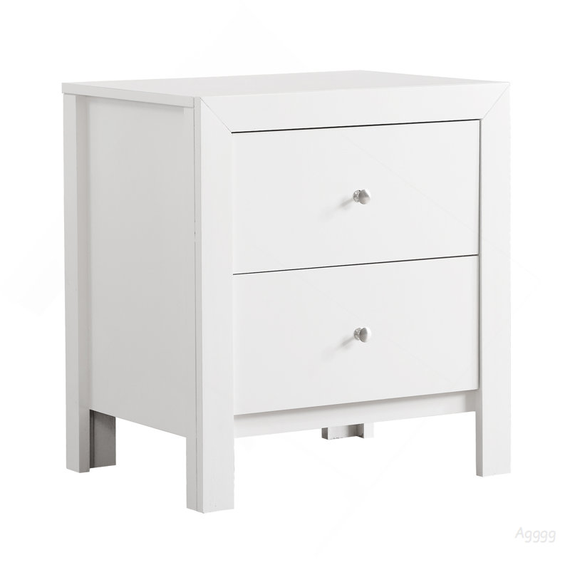 Table de chevet transitionnelle blanche élégante
