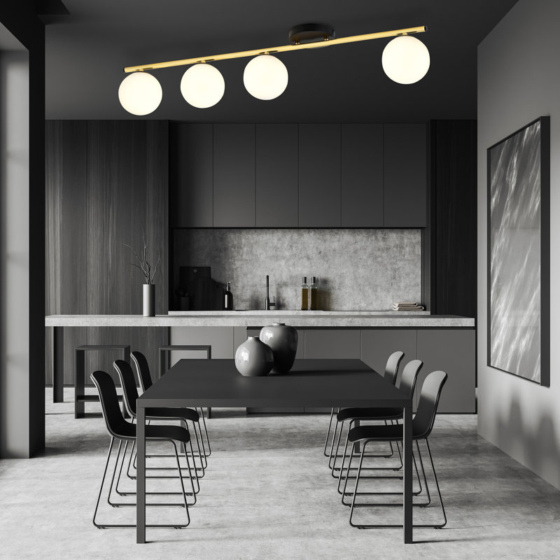 Witwicki 4 - Light Geometric Chandelier, Black, White