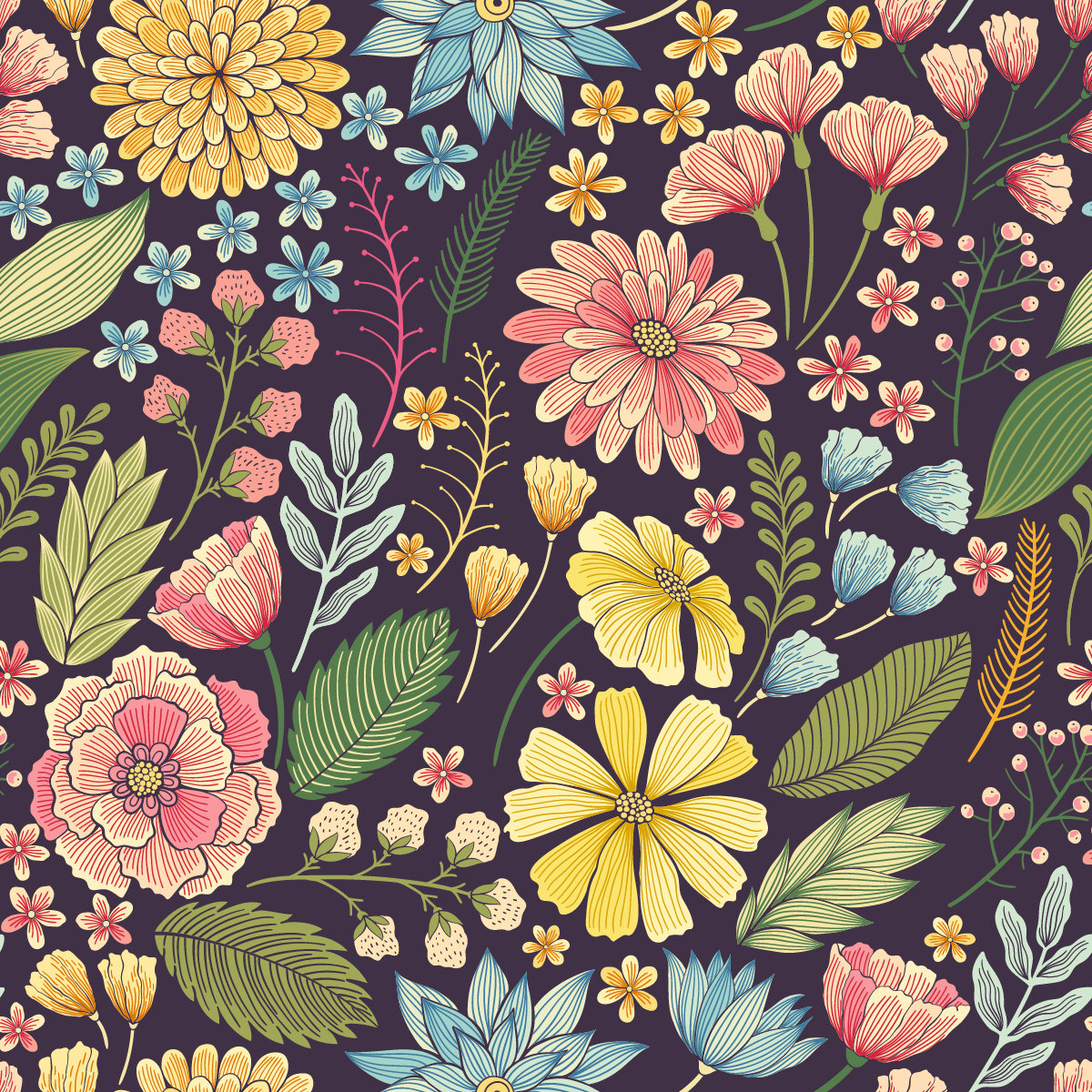Red Barrel Studio® Flowers On Dark Background 10.4' L x 125" W Peel and ...