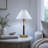 18.9" Table Lamp with Pleated Shade and Vintage Pull Chain Switch