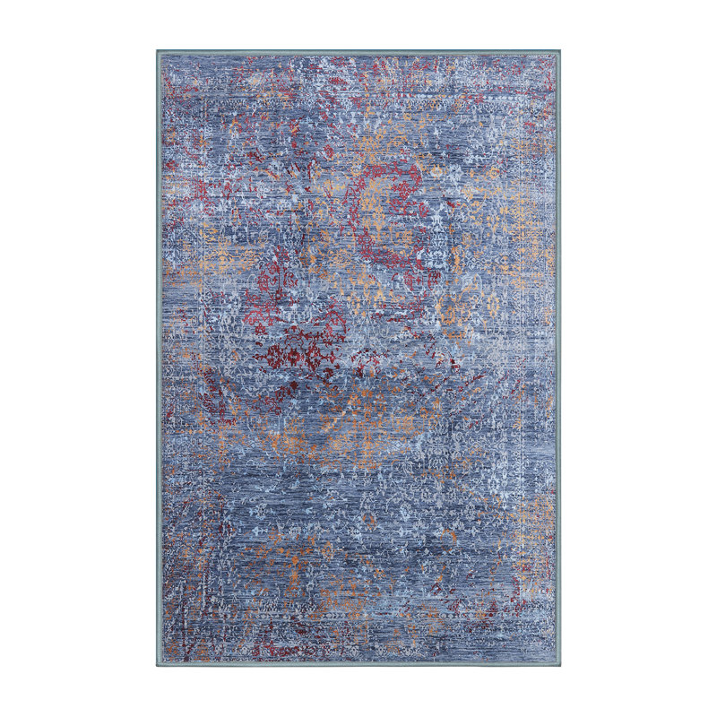 Tapis oriental bleu / rouge / orange Hutto, Rectangle 8 pi x 12 pi