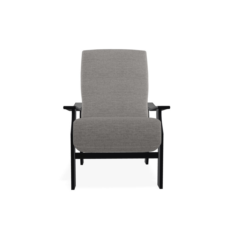 St. Catherine Marine Grade Polymer Deep Seating Cushion Arm Chair, Black, Canvas Granite Sunbrella® Canvas