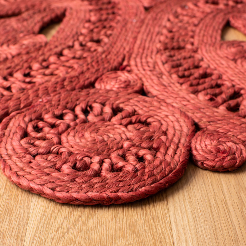 Dutton Natural Fiber Hand Woven Jute Solid Color Rug, Round 7'