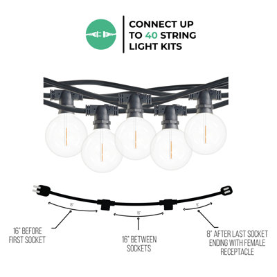 Outdoor 10 - Bulb 168'' Plug-in String Light