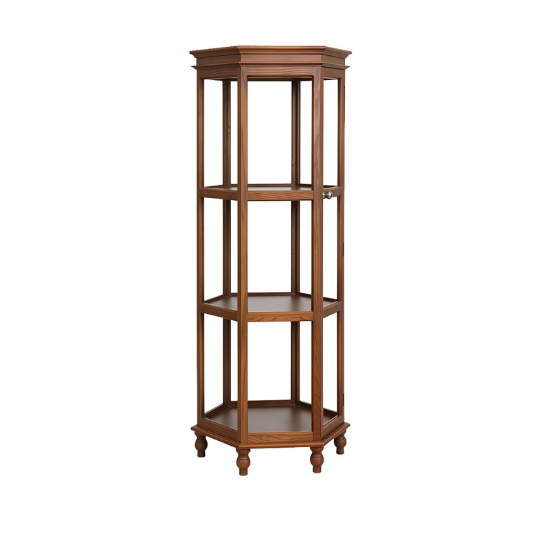 Vitrine 22,83 po en bois de frêne brun rétro