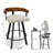 26" Swivel Counter Stool with Solid Walnut Wood Back and Upholstered Seat -1437106563