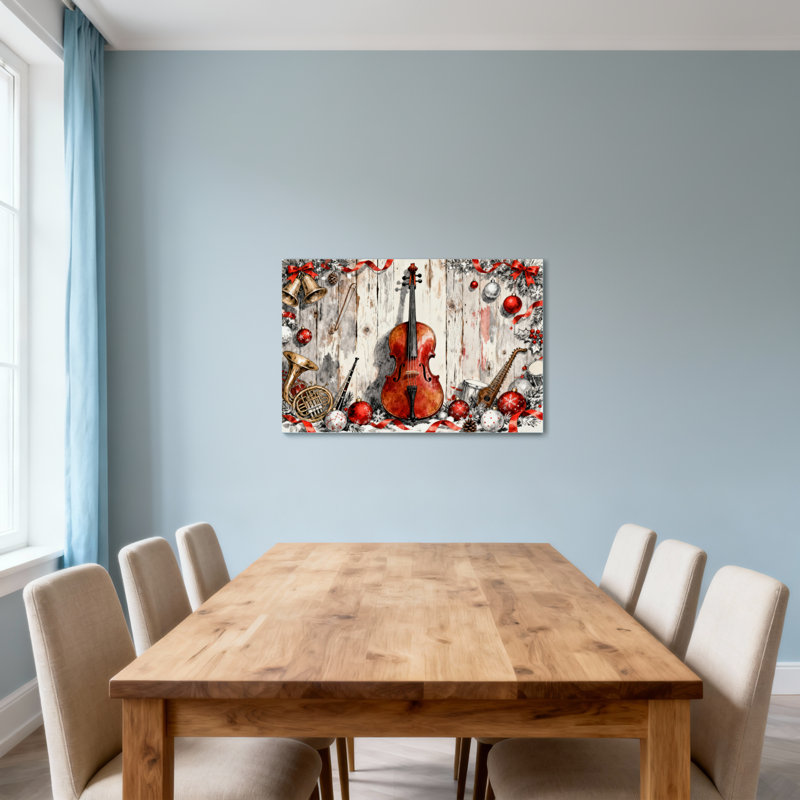Instruments de musique et décorations de Noël, H 12 po x l 18 po