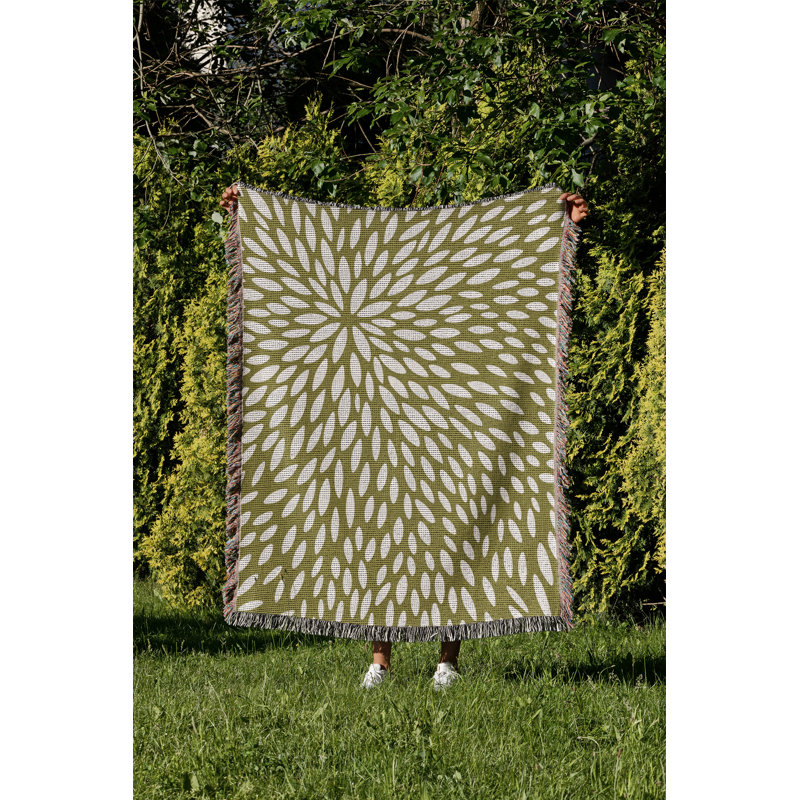 Jeté en coton Addy, Chartreuse, 60 po x 80 po