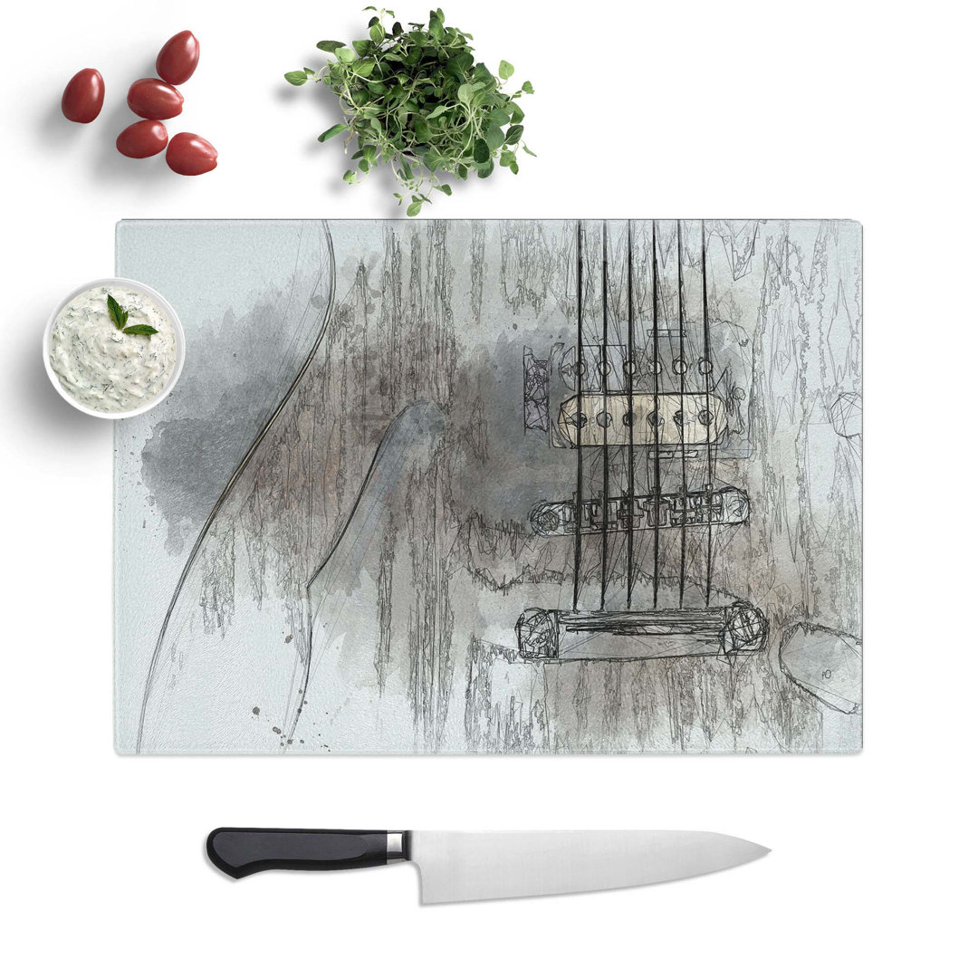 Tempered Glass Strings of the Electric Guitar Chopping Board