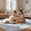 Tapis oriental gris antidérapant lavable à la machine -261793157