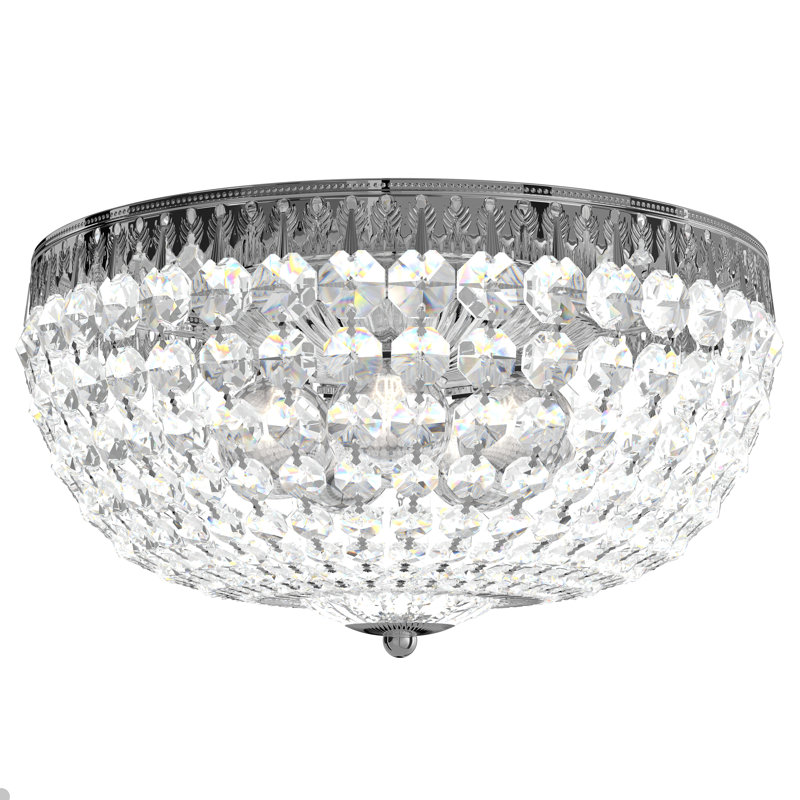 Petit 5 - Light Flush Mount, Polished Silver, Heritage Crystal