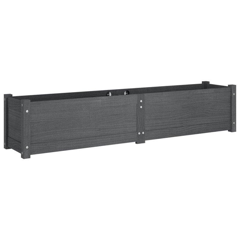 Boîte à fleurs en bois Olyve, gris, H 12,2 po x l 59,1 po x P 12,2 po