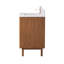 Meuble-lavabo sur pied moderne Tennant Brand 30 pouces, chêne chaud brun fumé, lavabo simple, comptoir en quartz blanc, entièrement assemblé