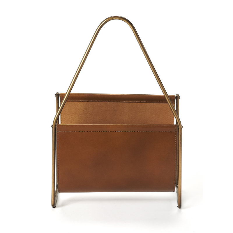 Rupert Leather Magazine Basket