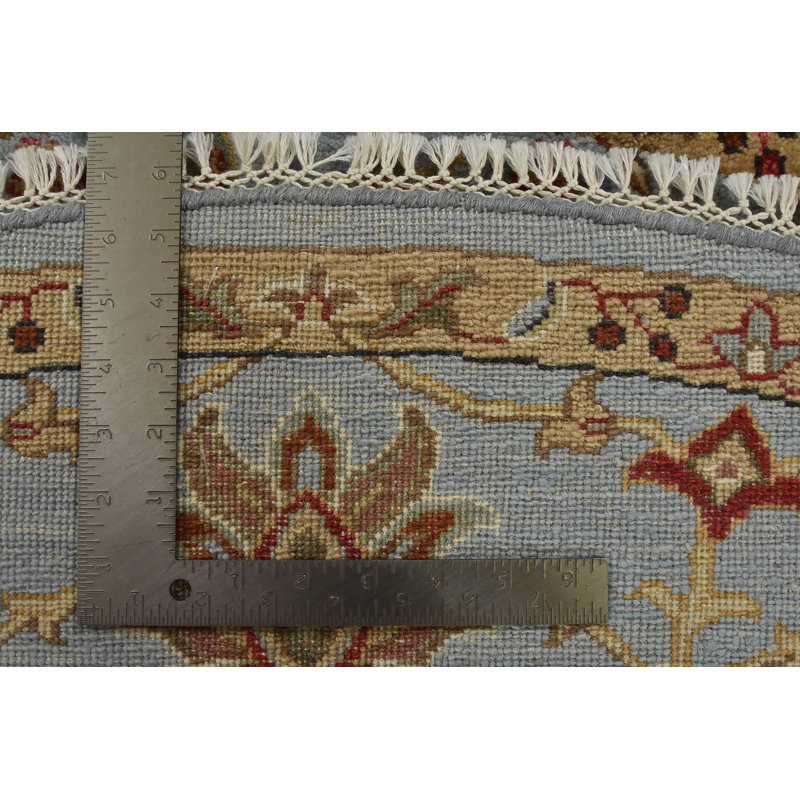 Tapis bleu nouvel âge en laine 6 pi 1 po x 6 pi 1 po Myar