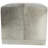 Amberly Leather Patchwork Gray Pouf with Stainless Steel Base