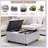 Light Grey Square Storage Bench